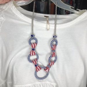 🇺🇸Red, white, and blue bow necklace